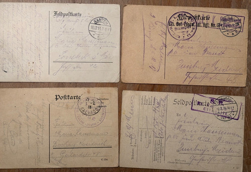 Feldpostkarten mit 1 - ,,