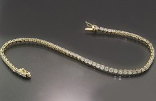 Brillant-Tennis Armband  3,00 ct 750er Gelbgold Naturdiamanten wertvoll Neu