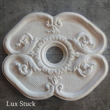 Gips Stuck Rosette 37 x 31 cm Stuckrosette  Deckenrosette Deko Ornament