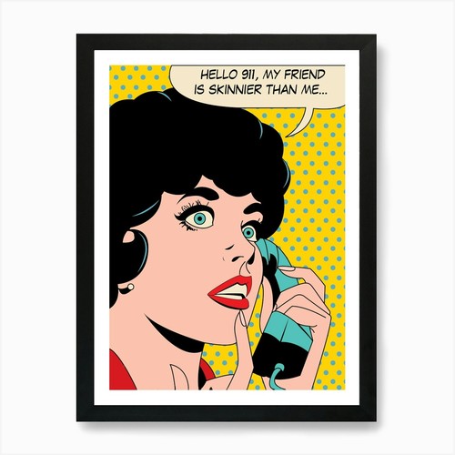 Pop art girl emergency - art,