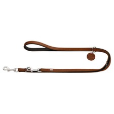 Hunter Führleine Comfort verstellbar cognac/schwarz Rindsleder Hundesport