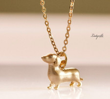 Halskette Dackel vergoldet SterlingSilber Kette Geschenk für Frauen Schwester