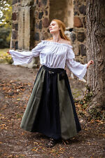 Mittelalterrock Schwarz/Grün "Dana" mittelalterlicher Rock Gummizugbundrock