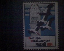  Reklamemarke  Baltiska Utställingen  Malmö 1914.  