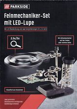POWERFIX Feinmechaniker Set mit LED Lupe Hilfe 3.Hand Hobby Werkzeug NEU und OVP