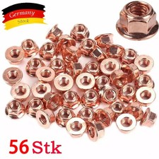 56 Kupfermutter Krümmer Bund M8 x 1,25 SW13 FL Cu Muttern Auspuff Selbstsichernd
