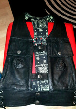 Lederweste von Dakota m Brusttaschen Vitage schwarz Größe stufenlos verstellbar