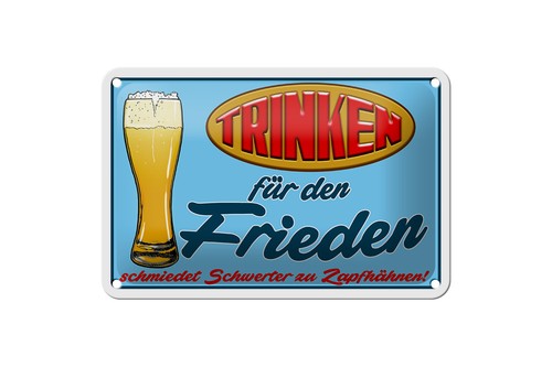 Blechschild alkohol 18x12cm - blechschild,