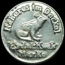 WERTMARKE: Brakteatenförmige Prämien-Marke. "FROSCH". ERDAL-KWAK MARKE - MAINZ.