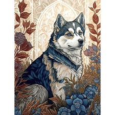 Sibirischer Husky Hund Herbst