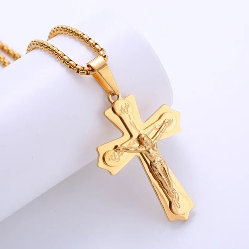 Herren kreuz halskette gold - halskette,