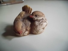 Miniatur 2 VÖGEL - Dipinto a Mano - Setzkasten-Figur, 3,5 cm hoch