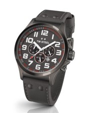 TW STEEL TW423 Pilot Herrenuhr Chronograph Chrono Leder grau neu 