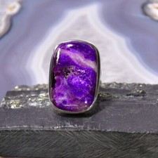 Sugilith Ring, 925er Silber, Edelsteinring (22904), Edelsteinschmuck