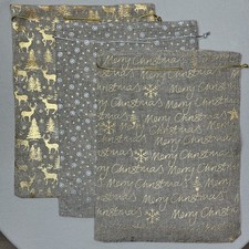 Weihnachtssack 47x35 cm Große Geschenkbeutel Kordelzug Geschenketasche Nikolaus