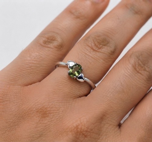 Natural cut moldavite - cut, 925