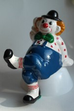 Clown Figur Kantenhocker Spardose Keramik 11 cm hoch Vintage 