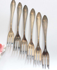 Antikes Besteck Set6 Dessertgabeln aus der Vorkriegszeit 1928 Versilbert Wellner