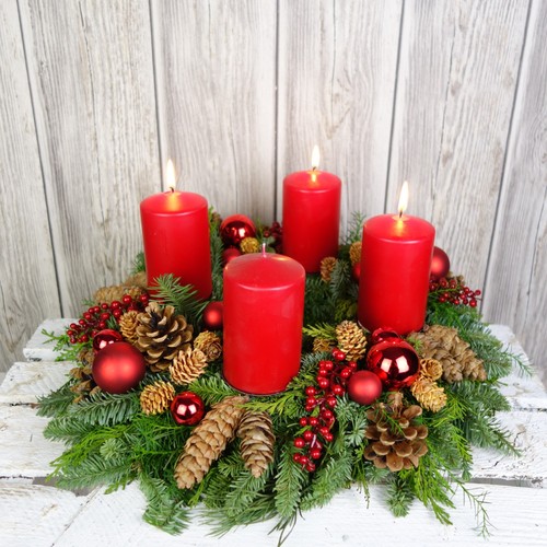 Adventskranz rot