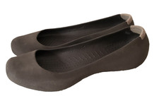 Crocs Wildleder Braun Mary Jane Ballerinas Slipper Größe UK 8 US 10 EU 41,5