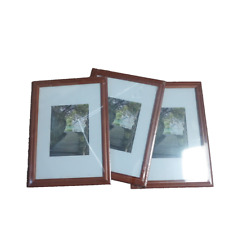Holz-Bilderrahmen braun 3 Stück je 21 x 30 cm  Retoure Ware Kunststoffglas