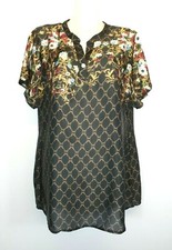 33) Manou Lenz Maxibluse Goldflower Bluse Neu Gr. 40 42