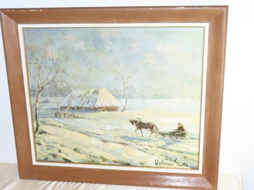 Gemälde winterlandschaft mit - gemälde,