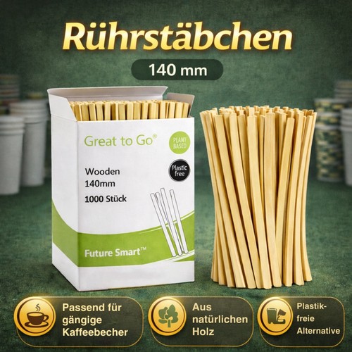 Rührstäbchen holz 140mm - -,