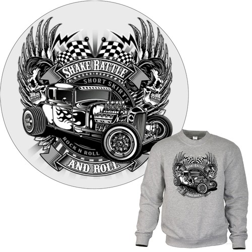 Hot rod oldtimer - oldtimer, sweatshirt