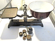 Alte Gusseiserne Waage 5 kg + Gewichte Bauer alte Berufe Tante Emma Marktwaage