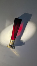Alter kl. Petschaft / Siegelstempel, roter Glas Griff ohne Gravur