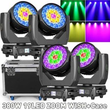 4x LED Zoom Beam Wash Moving Head Mit Case RGBW DMX DJ Bühnenlicht für die Bühne