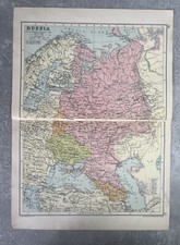 Russland - 1935 - alte farbige Papierkarte des London Geographical Institute