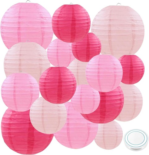 Papierlaternen rosa 12 - rosa, 4-12"