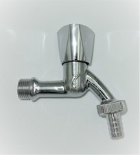 Auslaufventil 1/2" mit Haubengriff verchr. mit Schlauchanschl.,Wasserhahn 190510