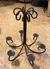 Kronleuchter f. Kerzen 6-armig Eisen antikrostfarben Kerzenhalter Leuchter NEU