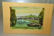 6328:SEIDENMALEREI,Boote/Brüc