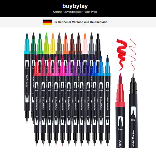 Dual brush pen set - set, 24