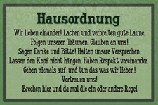 Holzschild 20x30 Hausordnung
