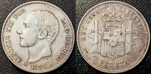 Spanien alfonso xii pesetas - alfonso, 2