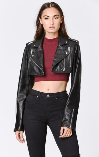 Damen lederjacke schwarz - damen,