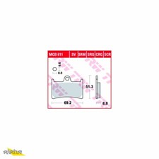Trw bremsbelagsatz mcb611scr - bremsbelagsatz,