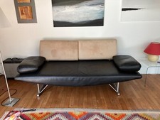 Cirrus Liege COR mit 2 Kissen, Designer Peter Maly, in Leder, Edelstahlgestrell