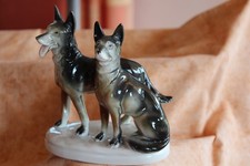 Zwei  Porzellan-Schäferhunde, gestempelt zu erkennen Gräfenthal
