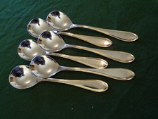 WMF Modell ANTWERPEN Gold Eislöffel / Dessertlöffel 6 Personen Cromargan TOP !