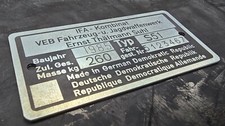 Simson ifa veb - typenschild, s51