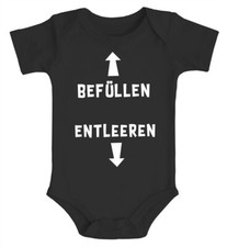 Baby Body mit Spruch lustig befüllen entleeren Bio-Baumwolle Jungen & Mädchen