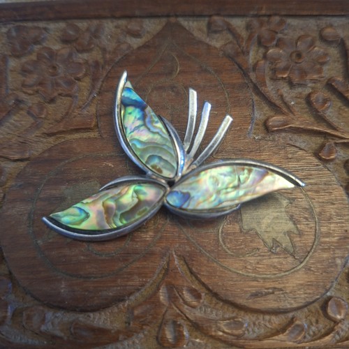 Silber 925 brosche mit abalone - 925,