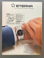 Eterna Royal Quartz KonTiki 1977 Vintage Watch Ad Werbung Reklame V2