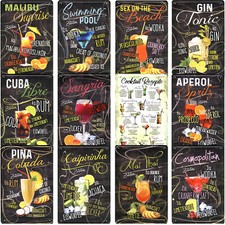 Blechschilder 20x30cm cocktail - 20x30cm,